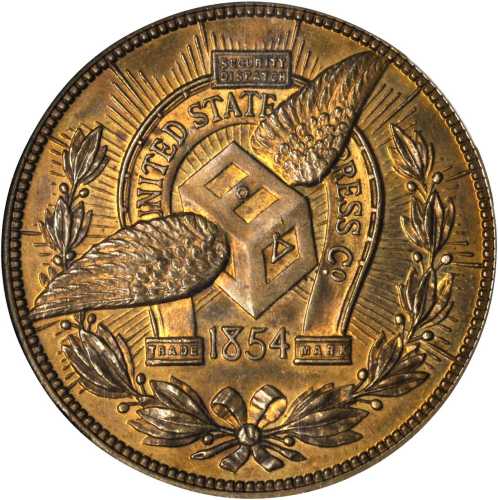 1904 U.S. Express Co., 50th Anniversary. Brass. 34 mm. HK-736. Rarity-5. MS-63 (NGC).