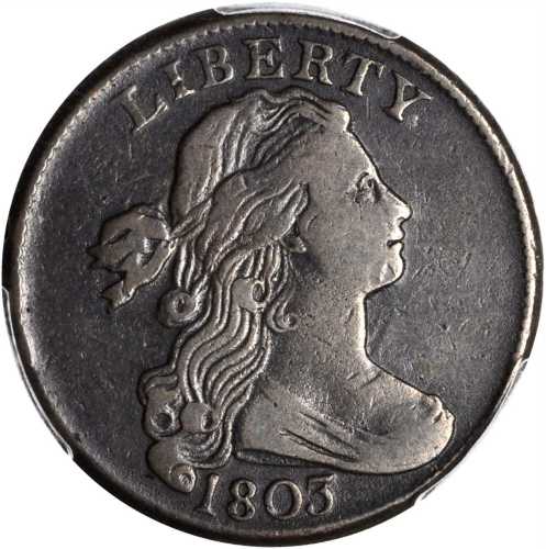 1803 Draped Bust Cent. S-260. Rarity-1. Small Date, Large Fraction. VF-30 (PCGS).