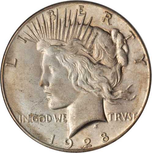 1928 Peace Silver Dollar. AU Details--Cleaned (PCGS).