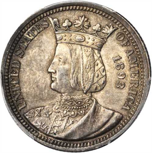 1893 Isabella Quarter. MS-63 (PCGS).