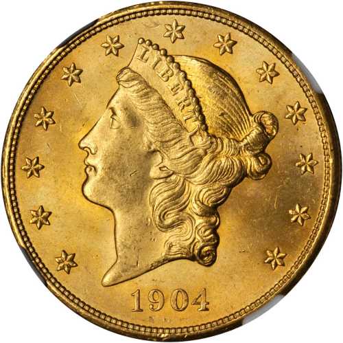 1904 Liberty Head Double Eagle. MS-65+ (NGC).