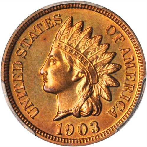 1903 Indian Cent. Proof-65 RB (PCGS).