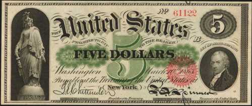 Fr. 63a (W-637). 1863 $5 Legal Tender Note. PCGS Superb Gem New 67 PPQ.