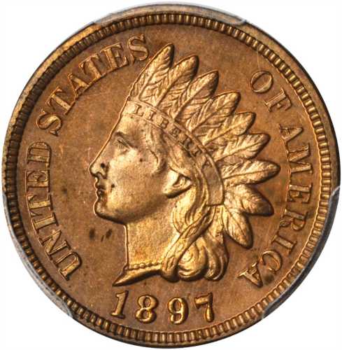 1897 Indian Cent. Proof-64 RD (PCGS).