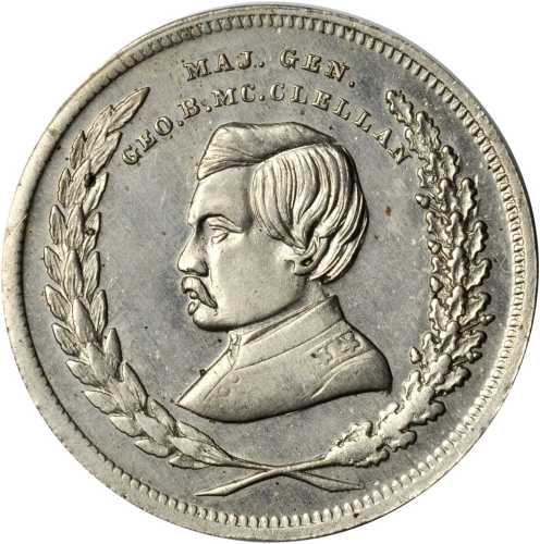 1864 George McClellan. DeWitt-GMcC 1864-15. Nickel. 31.0 mm. Choice Mint State.