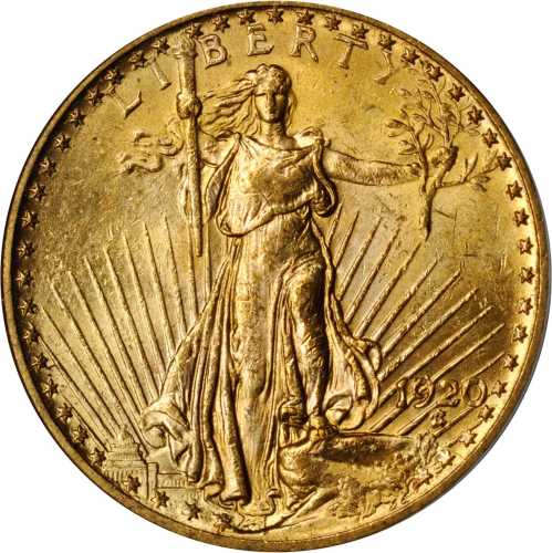 1920 Saint-Gaudens Double Eagle. MS-62 (PCGS).