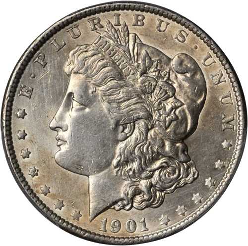 1901 Morgan Silver Dollar. AU Details--Cleaned (PCGS).