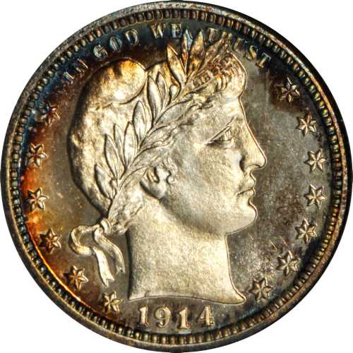 1914 Barber Quarter. MS-65 (NGC). CAC--Gold Label. OH.