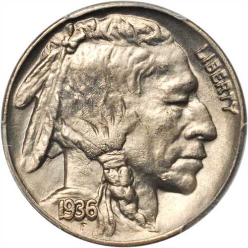 1936 Buffalo Nickel. FS-101. Doubled Die Obverse. MS-65 (PCGS).