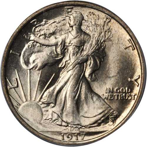 1917 Walking Liberty Half Dollar. MS-65 (PCGS).