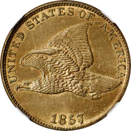 1857 Flying Eagle Cent. Type of 1857. MS-64 (NGC).