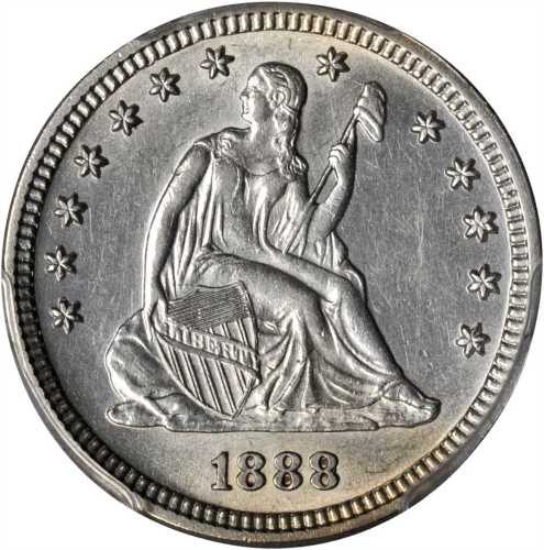 1888-S Liberty Seated Quarter. AU Details--Cleaned (PCGS).