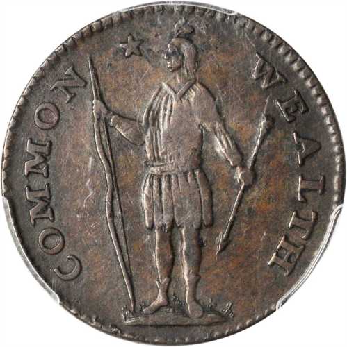 1788 Massachusetts Cent. Ryder 7-M, W-6250. Rarity-4. Period after MASSACHUSETTS. VF-35 (PCGS).