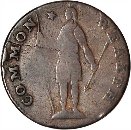 1788 Massachusetts Cent. Ryder 4-G, W-6230. Rarity-4+. Period after MASSACHUSETTS. VG-10.