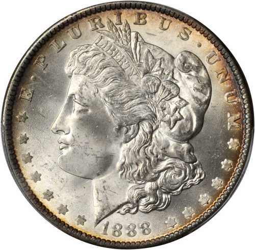 1888 Morgan Silver Dollar. MS-65+ (PCGS).