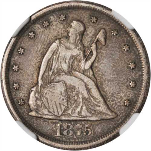 1875-CC Twenty-Cent Piece. BF-2. Rarity-1. VF-25 (NGC).