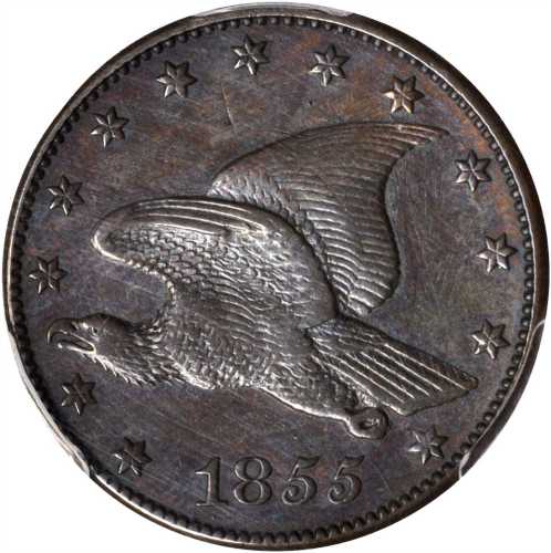 1855 Pattern Flying Eagle Cent. Judd-167 Original, Pollock-193. Rarity-5. Copper. Plain Edge. Proof.