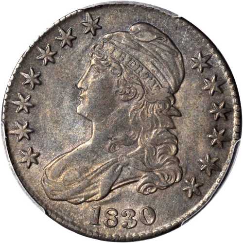 1830 Capped Bust Half Dollar. O-119. Rarity-1. Medium 0. AU-55 (PCGS).