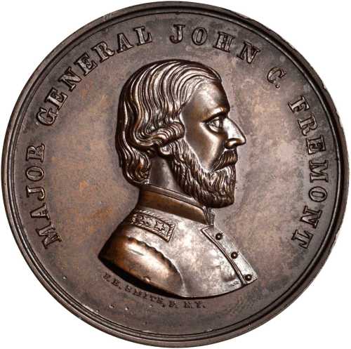1864 John Freemont. DeWitt-JF 1864-3. Bronzed copper. 34.2 mm. Mint State.