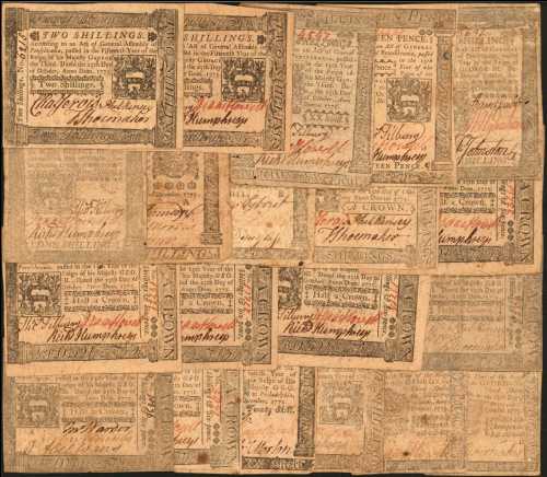 Colonial Currency. Collection of (20) Pennsylvania Colonial Notes. Very Good to Uncirculated.