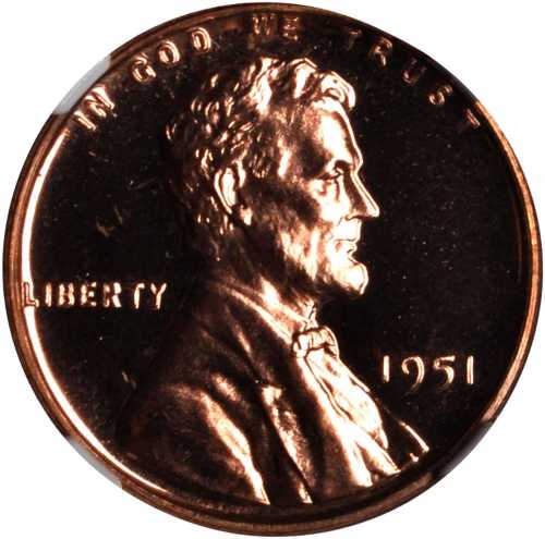 1951 Lincoln Cent. Proof-65 RD Cameo (NGC).