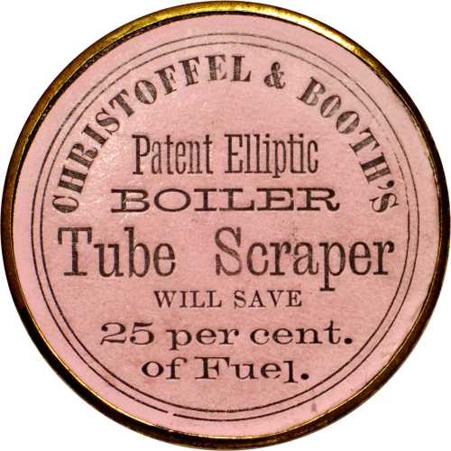 New York, New York. Christoffel & Booths Patent Elliptic Boiler Tube Scraper. Bowers NY-4122. Gilt b