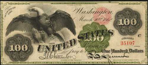 Fr. 165a (W-3432). 1862 $100 Legal Tender Note. PCGS Very Fine 35.
