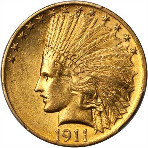 1911 Indian Eagle. AU-58 (PCGS).