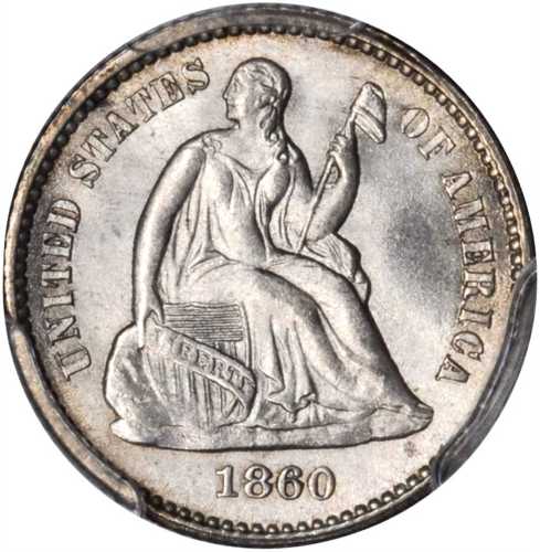 1860 Liberty Seated Half Dime. MS-65 (PCGS).
