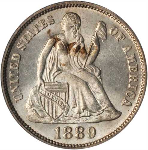 1889 Liberty Seated Dime. MS-65 (PCGS).