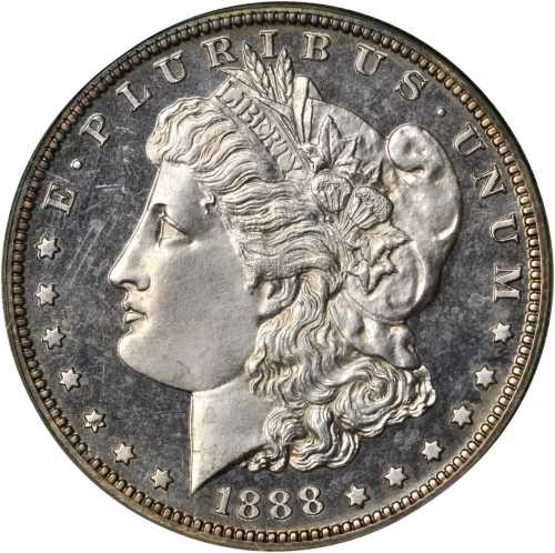 1888 Morgan Silver Dollar. Proof-63 (PCGS). OGH.