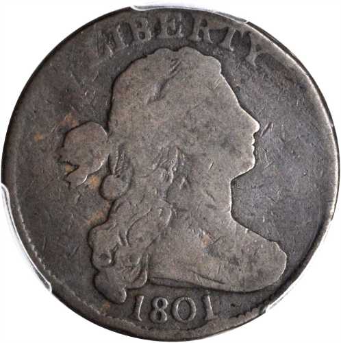 1801 Draped Bust Cent. S-223. Rarity-1. Fraction 1/000. Good-4 (PCGS).