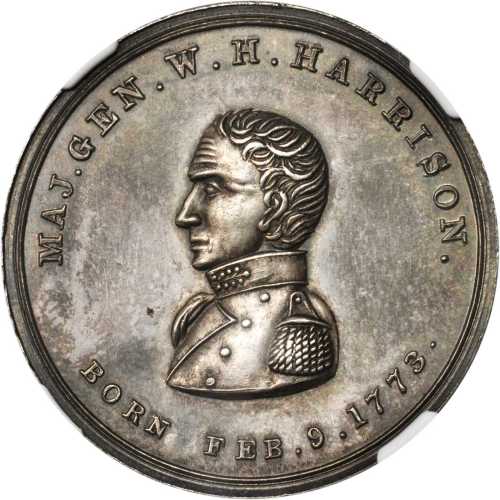 1840 William Henry Harrison. DeWitt-WHH-G. Silver. 33.9 mm. MS-62 (NGC).