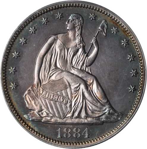 1884 Liberty Seated Half Dollar. Proof-64 (PCGS).