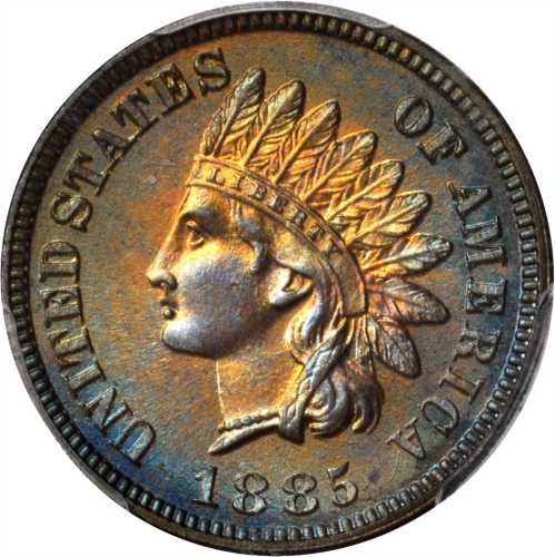 1885 Indian Cent. Proof-67 BN (PCGS).