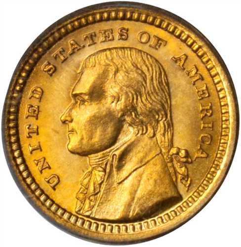 1903 Louisiana Purchase Exposition Gold Dollar. Jefferson Portrait. MS-66 (PCGS).