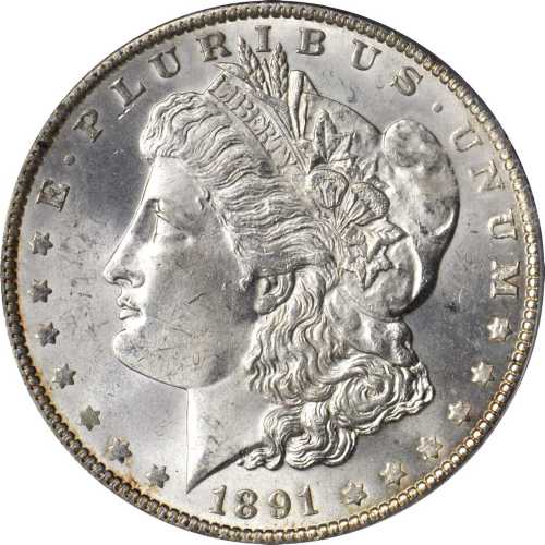 1891 Morgan Silver Dollar. MS-65 (PCGS).