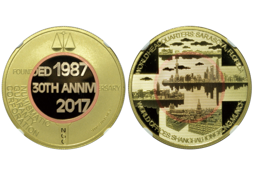 1987-2017年NGC成立30周年三金属纪念章 NGC PF 70