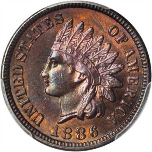 1886 Indian Cent. Type I Obverse. Unc Details--Cleaned (PCGS).