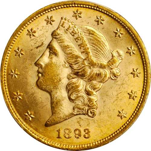 1893 Liberty Head Double Eagle. MS-62 (PCGS).