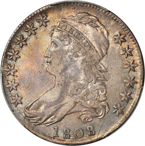 1808/7 Capped Bust Half Dollar. O-101. Rarity-1. EF-40 (PCGS).