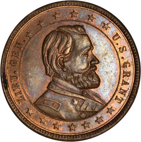 1868 Ulysses S. Grant. DeWitt-USG 1868-9. Copper. 31.1 mm. Mint State.