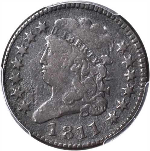 1811 Classic Head Half Cent. C-1. Rarity-4-. Wide Date. VF Details--Environmental Damage (PCGS).