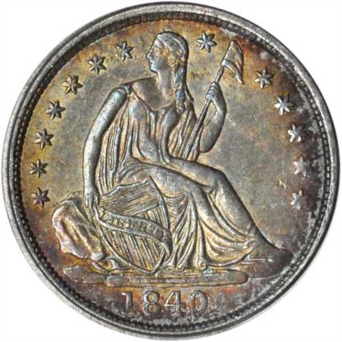 1840 Liberty Seated Half Dime. No Drapery. AU-55 (ANACS).