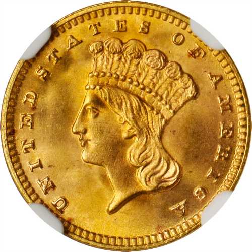 1889 Gold Dollar. MS-68 (NGC).