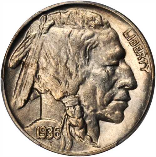 1936 Buffalo Nickel. FS-101. Doubled Die Obverse. MS-62 (PCGS).