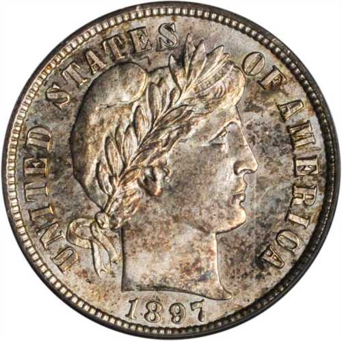 1897-S Barber Dime. MS-64 (PCGS). CAC.