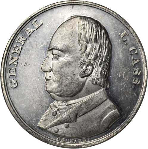 1848 Lewis Cass. DeWitt-LC 1848-1. White metal. 41 mm. MS-61 PL (NGC).
