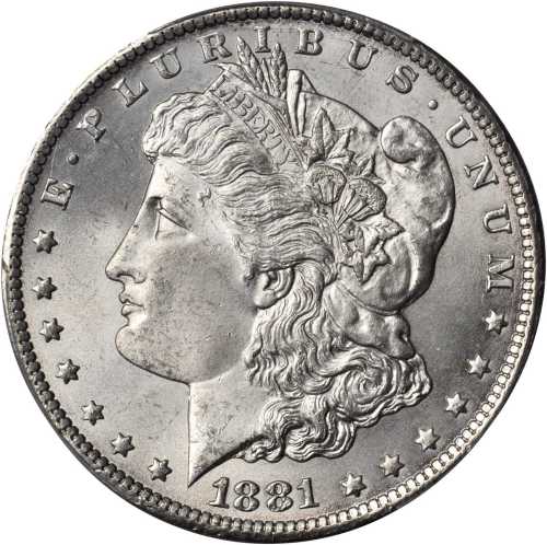 1881-CC Morgan Silver Dollar. MS-64 (PCGS).