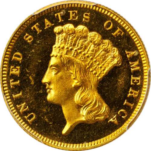 1886 Three-Dollar Gold Piece. Proof-65 Cameo (PCGS).